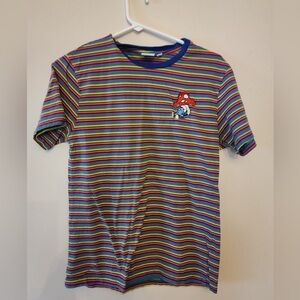 Womens striped smurfs shirt size small